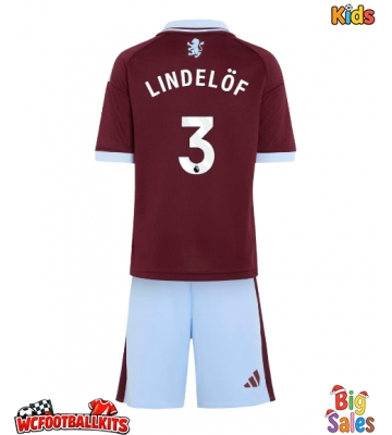 Aston Villa Victor Lindelof #3 Replica Home Stadium Kit for Kids 2026-27 Short Sleeve (+ pants)